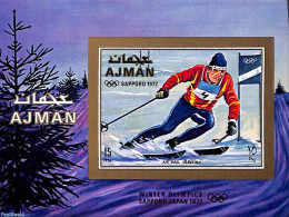 Ajman 1970 Olympic Winter Games S/s, Imperforated, Mint NH, Sport - Olympic Winter Games - Skiing - Ski