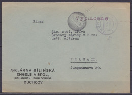 Tchécoslovaquie - Env. Non-affr. Càd Fortune "DUCHOV /1945" & Griffe "Vyplacene" (port Payé) Pour PRAHA II - Cartas & Documentos
