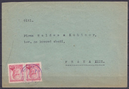 Tchécoslovaquie - Env. Affr. 2,40K Càpt Fortune " HORKA U Staré Paky /1945" Pour PRAHA XIII (Prague) - Cartas & Documentos
