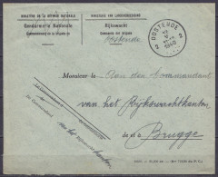 Env. "Ministerie Van Landsverdediging / Rijswacht" En Franchise Càd OOSTENDE 2/12 V 1940 Pour Gendarmerie De BRUGGE - Guerra '40-'45 (Storia Postale)