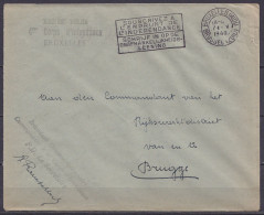 Env. En Franchise S.M. Flam. BRUXELLES (MIDI) /? V 1940 Pour Gendarmerie De BRUGGE - Cachet "ARMEE BELGE /4eme Coprs D'I - Guerra 40 – 45 (Cartas & Documentos)