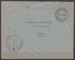 Env. En Franchise S.M. Càd OOSTENDE /23-7-1945 Pour Gendarmerie De OSTENDE - Cachet "BELGIAN FIELD SECURITY SECTION / M. - Guerre 40-45 (Lettres & Documents)