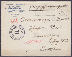 Env. "Pharmacie Boonen" En Franchise "Kriegsgefangenenpost" Flam. GENT 1/17.X 1940 Pour Officier Belge Prisonnier Au Ofl - Weltkrieg 1939-45 (Briefe U. Dokumente)