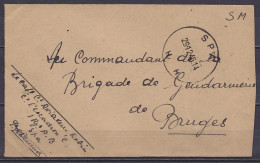 Env. UK En Franchise S.M. D'un Capitaine Aviateur Càd SPA /29-12-1945 Pour Gendarmerie De BRUGES - Guerre 40-45 (Lettres & Documents)