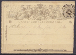 Carte-correspondance 5c Bistre (type N°45) Càd HABAY-LA-NEUVE /7 JUIL. 1872 Pour FONTAINE L'EVEQUE - Cartes Postales 1871-1909