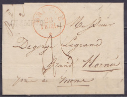 L. Datée 27 Février 1829 De Dixmude Càd T11 BRUGGE /28 FEBR.* Pour GRAND HORNU Près De Mons - Griffe "DIXMUDE" - Port "2 - 1815-1830 (Dutch Period)