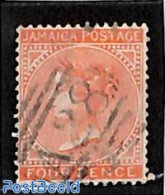 Jamaica 1870 4d, WM Crown CC, Used A28 (=Annotta Bay), Used Stamps - Jamaique (1962-...)