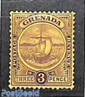 Grenada 1908 3d, Stamp Out Of Set, Unused (hinged), Transport - Ships And Boats - Boten