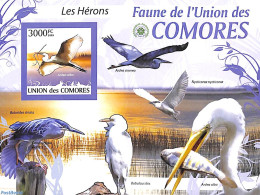 Comoros 2009 Herons S/s, Imperforated, Mint NH, Nature - Birds - Comoren (1975-...)