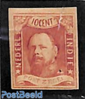 Netherlands Indies 1864 10c Unused, Lightly Hinged, Large Margins, But Pinhole In Shoulder, Unused (hinged) - Other & Unclassified