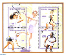 Central Africa 1998 Tennis 4v M/s, Mint NH, Sport - Tennis - Tennis