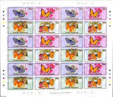 Cook Islands 2007 Complete Rare Imperforated Sheet Butterfly Stamps, Mint NH, Nature - Butterflies - Autres & Non Classés