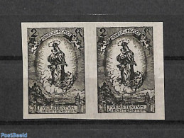 Liechtenstein 1920 Johann II 80th Anniv, Blackprint Pair, Signed, Mint NH, History - Kings & Queens (Royalty) - Nuovi