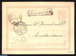 Netherlands - Various Cancellations 1872 Card With Naamstempel In Kastje: LEEUWARDEN, Postal History - Other & Unclassified