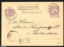 Netherlands - Various Cancellations 1881 Card With Naamstempel In Kastje: LEEUWARDEN, Postal History - Other & Unclassified