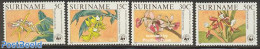 Suriname, Republic 1986 WWF, Orchids 4v, Unused (hinged), Nature - Flowers & Plants - Orchids - World Wildlife Fund (W.. - Suriname