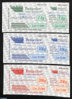 Italy 1998 3 Unused Parcel Stamps, Rare!, Mint NH - Sonstige & Ohne Zuordnung