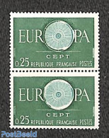 France 1960 Europa CEPT 1960, 2 Misprints (center Wheel Not Printed Properly), Mint NH, History - Various - Europa (ce.. - Unused Stamps