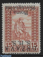 Yugoslavia 1918 Stamp Out Of Set. 1 V + Tab. With Inverted Imprint., Mint NH, Various - Errors, Misprints, Plate Flaws - Ungebraucht