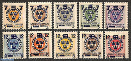 Sweden 1918 Overprints 10v, Mint NH - Unused Stamps