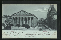 Mondschein-AK Aachen, Blick Auf Das Theater  - Theater