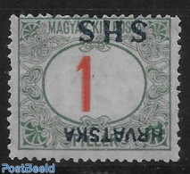 Yugoslavia 1918 Stamp Out Of Set. 1 V., With Inverted Imprint, Unused (hinged), Various - Errors, Misprints, Plate Flaws - Nuovi