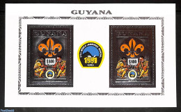 Guyana 1992 Jamboree M/s, (silver/silver), Mint NH, Sport - Chess - Scouting - Echecs