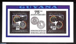 Guyana 1992 Rotary, Lions M/s (silver,silver), Mint NH, Various - Rotary - Rotary, Lions Club