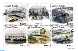 Guinea Bissau 2023 Fishes, Mint NH, Nature - Transport - Fish - Fishing - Ships And Boats - Vissen