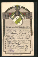 Lithographie Absolvia Luitpoldia 1917, Studentenwappen  - Otros & Sin Clasificación