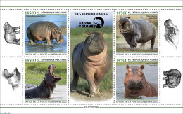 Guinea, Republic 2023 Hippos, Mint NH, Nature - Hippopotamus - Autres & Non Classés