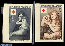France 1954 Red Cross 2v, Imperforated, Mint NH, Health - Red Cross - Unused Stamps