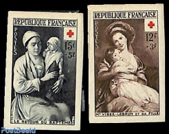 France 1953 Red Cross 2v, Imperforated, Mint NH, Health - Red Cross - Ongebruikt