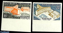 France 1958 UNESCO Building 2v, Imperforated, Mint NH, History - Unesco - Ongebruikt