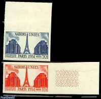 France 1951 UNO Day 2v, Imperforated, Mint NH, History - United Nations - Neufs