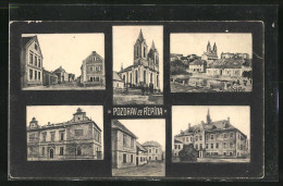 AK Repin, Kostel, Námesti, Skola  - Czech Republic