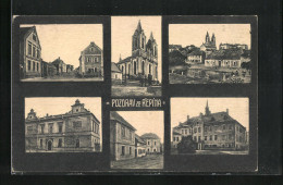 AK Repin, Kostel, Radnice, Namesti, Skola  - Czech Republic