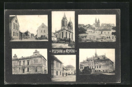 AK Repin, Kostel, Namesti, Skola, Radnice  - Czech Republic