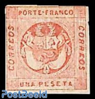 Peru 1860 Una Peseta, Unused Without Gum, Unused (hinged) - Other & Unclassified