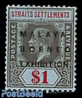 Malaysia 1922 Straits Settlements, 1$, WM Script-CA, Stamp Out Of Set, Unused (hinged) - Andere & Zonder Classificatie