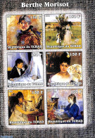 Chad 2002 Berthe Morisot 6v M/s, Imperforated, Mint NH, Art - Modern Art (1850-present) - Paintings - Otros & Sin Clasificación