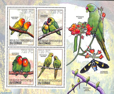 Congo Dem. Republic, (zaire) 2012 Parrots 4v M/s, Mint NH, Nature - Birds - Parrots - Other & Unclassified
