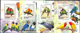 Congo Dem. Republic, (zaire) 2012 Parrots 4 S/s, Mint NH, Nature - Birds - Parrots - Other & Unclassified