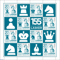 Guinea, Republic 2023 155th Anniversary Of Emanuel Lasker, Mint NH, Sport - Chess - Echecs