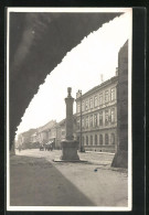 AK Tschaslau / Caslav, Strassenpartie Mit Säule  - Czech Republic