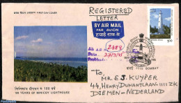 India 1985 Cover  Sent To Holland, Postal History, Various - Lighthouses & Safety At Sea - Storia Postale