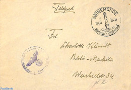 Germany, Empire 1941 Fieldpost Cover , Swinemünde Lighthouse Cancellation, Postal History, Various - Lighthouses & Sa.. - Cartas & Documentos