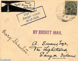 India 1934 Rocket Mail, Lighthouse Saugor Island, Postal History, Various - Lighthouses & Safety At Sea - Brieven En Documenten