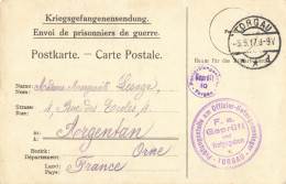 CARTE FM PRISONNIER DE GUERRE 1917 CAMP DE TORGAU ALLEMAGNE POUR FRANCE ARGENTAN - Guerre De 1914-18