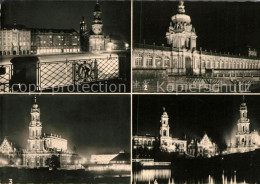 73032308 Dresden Bei Nacht Altmarkt Kreuzkirche Zwinger Kranentor Kath Hofkirche - Dresden